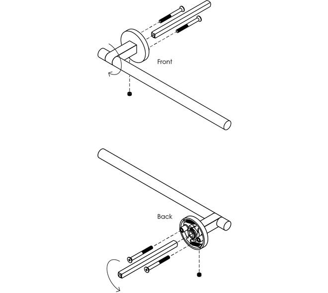Gatdeel rechts Shiraat by Grand & Johnson op rozet verdekt ø55x8mm PVD messing mat