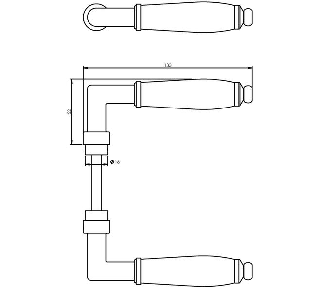 Deurkruk Courgette chroom/zwart