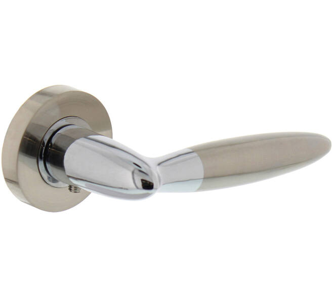 Deurkruk Elen op rozet verdekt ø52x10mm met nokken chroom/nikkel mat