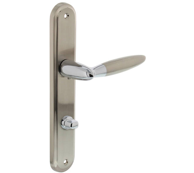Deurkruk Elen op schild ovaal 242x43mm wc 78/8mm chroom/nikkel mat