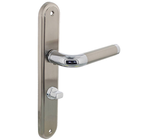 Deurkruk Agatha op schild ovaal 242x43mm wc 63/8mm chroom/nikkel mat