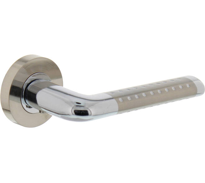 Deurkruk Marion op rozet verdekt ø52x10mm met nokken chroom/nikkel mat