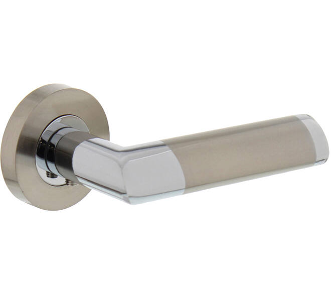 Gatdeel rechts Nicol op rozet verdekt ø52x10mm met nokken chroom/nikkel mat