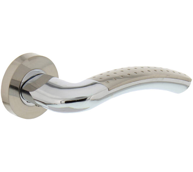 Deurkruk Sharon op rozet verdekt ø52x10mm met nokken chroom/nikkel mat