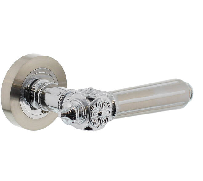 Gatdeel rechts Julietta op rozet verdekt ø52x10mm met nokken chroom/nikkel mat