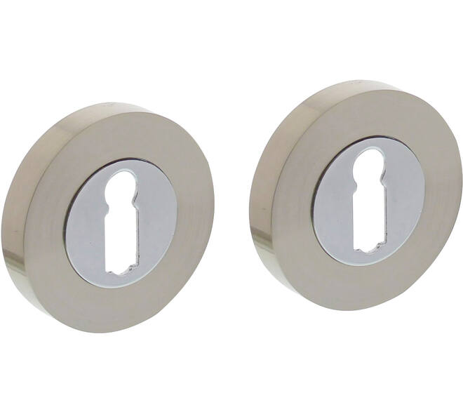 Sleutelrozetten verdekt ø52x10mm met nokken chroom/nikkel mat