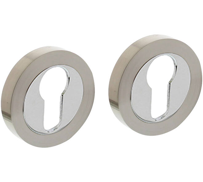Cilinderrozetten verdekt ø52x10mm met nokken chroom/nikkel mat