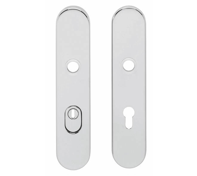 SKG3 veiligheidsschilden ovaal verdekt 252x54mm profielcilindergat 72mm met kerntrekbeveiliging chroom