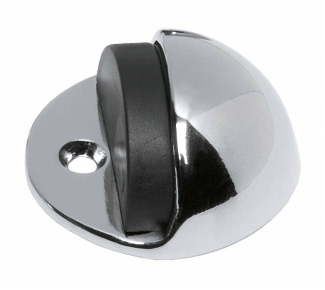 Deurstop bolrond ø45x22mm vloermontage chroom