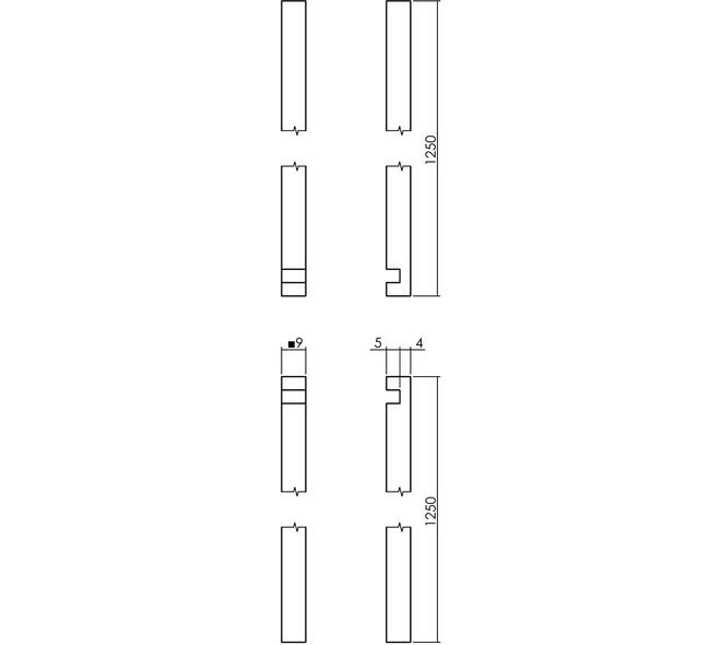 Stangenset tbv pomp-espagnolet 125cm chroom