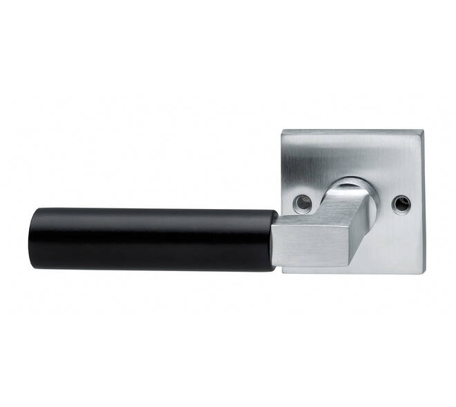 Gatdeel links Baustil op rozet 55x55x8mm chroom mat/zwart