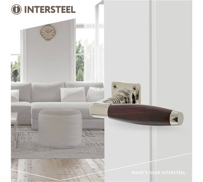 Deurkruk Ton basic met rozet 38x38x6mm nikkel/palissander