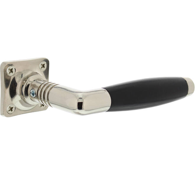 Deurkruk Ton basic met rozet 38x38x6mm nikkel/zwart
