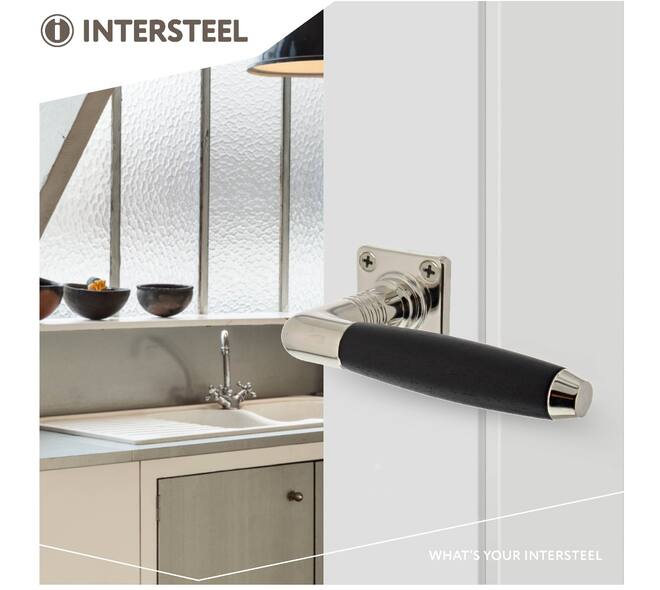 Deurkruk Ton basic met rozet 38x38x6mm nikkel/zwart