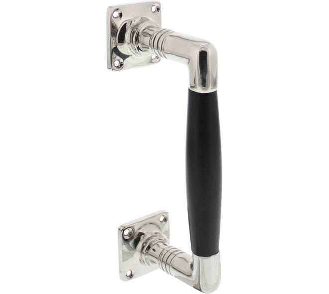 Handgreep Ton basic 95/170mm op vierkant rozet nikkel/zwart