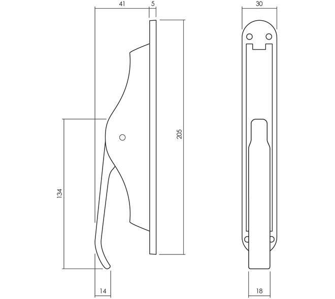 Set pomp-espagnolet inclusief stangenset 2x 1250mm vernikkeld