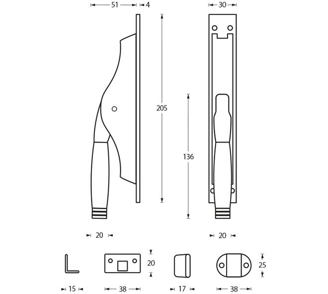 Pomp-espagnolet Ton 222 nikkel/ebbenhout