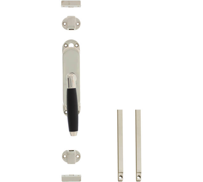 Set kruk-espagnolet rechts Ton 400 inclusief stangenset 2x 1250mm nikkel/ebbenhout