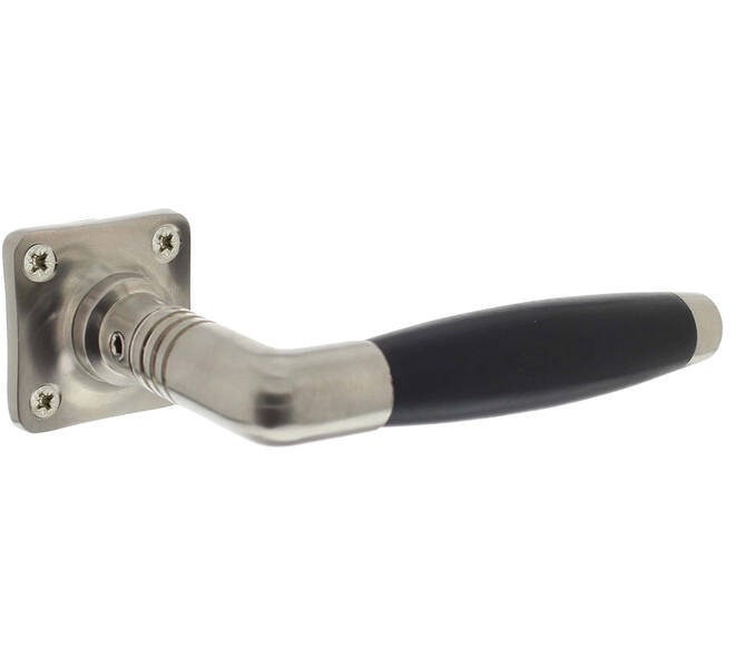Deurkruk Ton basic met rozet 38x38x6mm nikkel mat/zwart