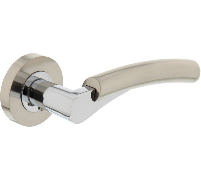 Deurkruk Bryan op rozet verdekt ø52x10mm met nokken chroom/nikkel mat
