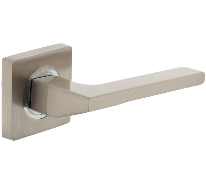 Deurkruk Ben op rozet verdekt 55x55x10mm met nokken chroom/nikkel mat
