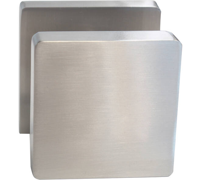 Knoprozet verdekt 55x55x10mm met nokken en vaste knop vierkant met wisselstift nikkel mat