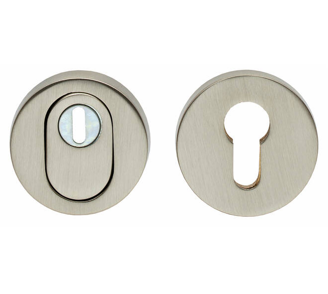 SKG3 veiligheidsrozetten rond verdekt ø55x12mm profielcilindergat met kerntrekbeveiliging nikkel mat