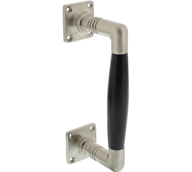 Handgreep Ton basic 95/170mm op vierkant rozet nikkel mat/zwart