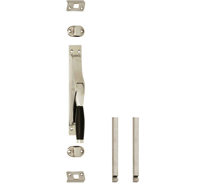 Set pomp-espagnolet Ton 222 inclusief stangenset 2x 1250mm nikkel mat/ebbenhout