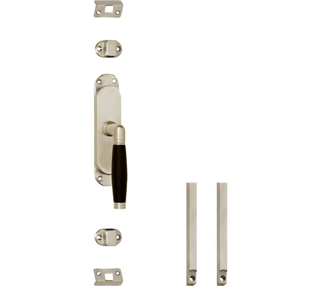 Set kruk-espagnolet rechts Ton 222 inclusief stangenset 2x 1250mm nikkel mat/ebbenhout