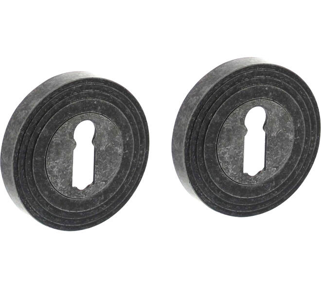 Sleutelrozetten verdekt met rillen ø55x10mm en nokken oud grijs