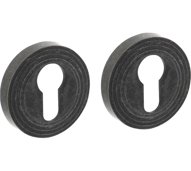 Cilinderrozetten verdekt met rillen ø55x10mm en nokken oud grijs