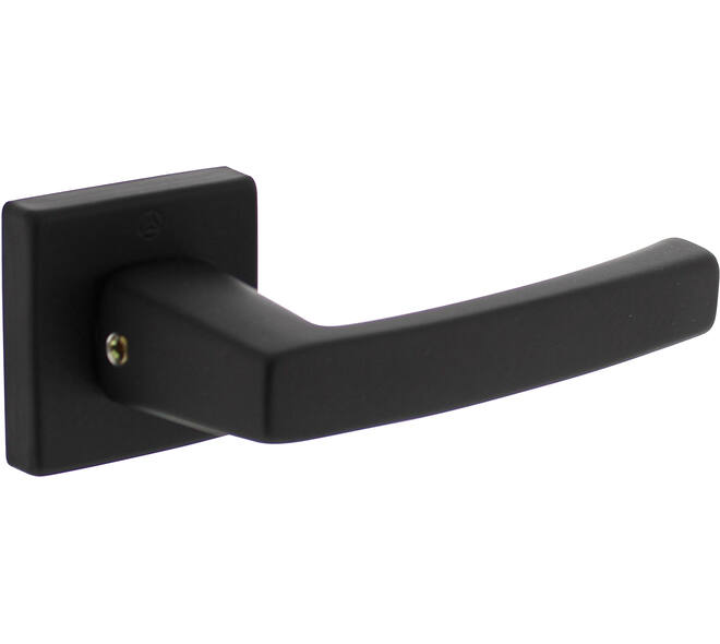 Deurkruk Moora met rozet verdekt 50x50x10mm met nokken zwart