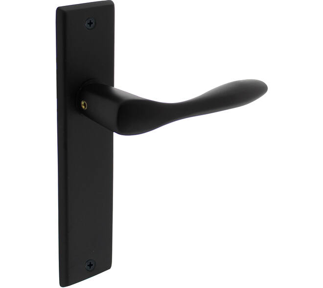 Deurkruk Banaan met schild rechthoekig 181x41mm blind zwart