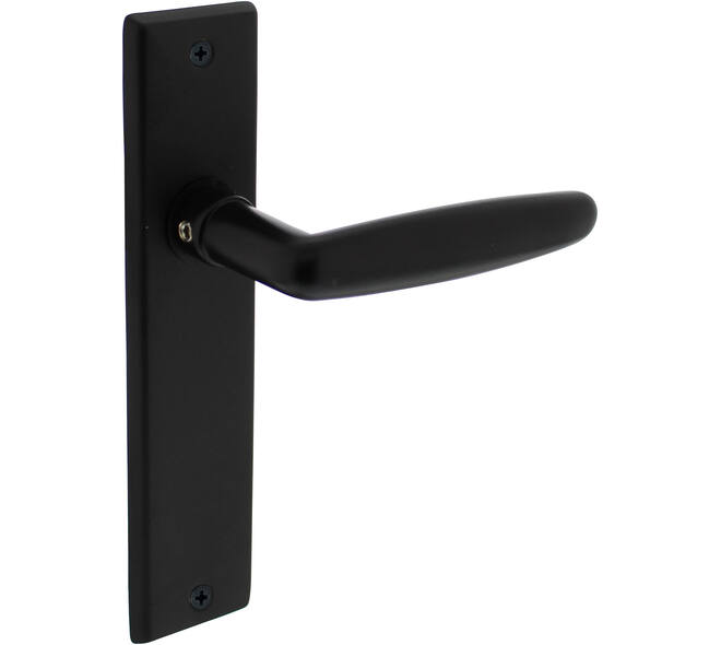 Deurkruk Sophie met schild rechthoekig 181x41mm blind zwart