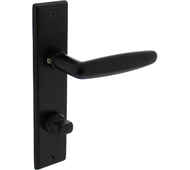 Deurkruk Sophie met schild rechthoekig 181x41mm wc 63/8mm zwart