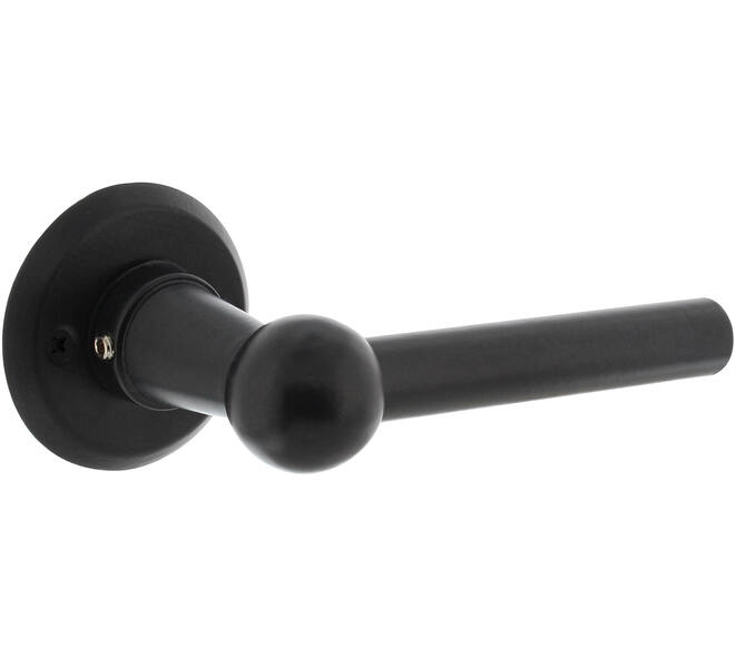 Deurkruk L/L bol met rozet ø50x5mm zwart