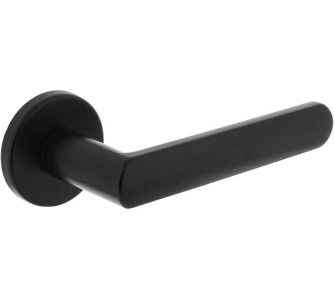 Deurkruk Sora met rozet verdekt ø51x5mm met nokken zwart