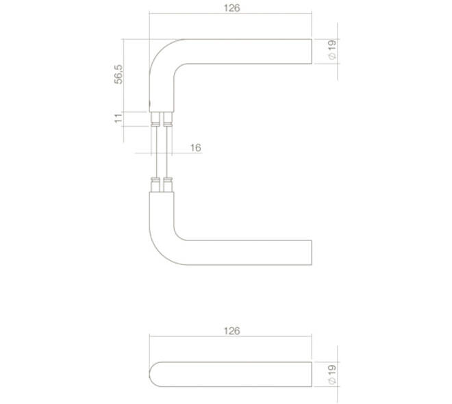 Deurkruk Luzern structuur zwart