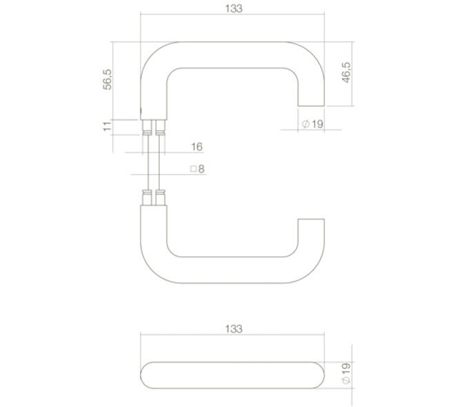 Deurkruk Bern structuur zwart