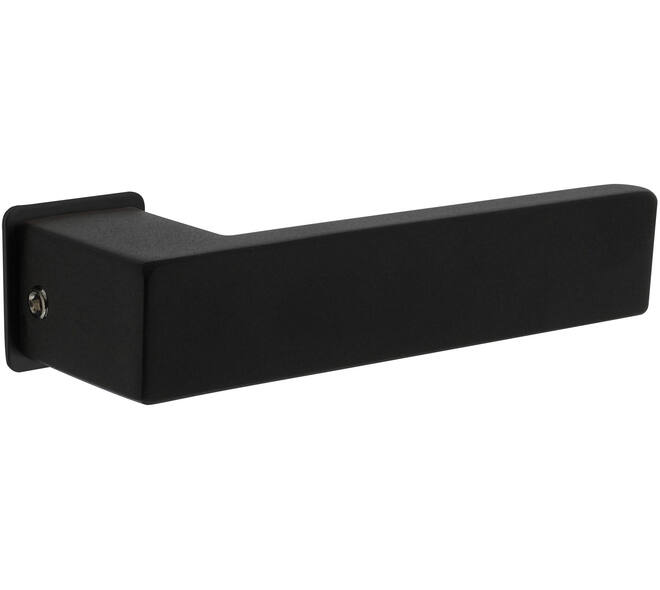 Deurkruk Amsterdam met rozet zelfklevend 30x30x3mm structuur zwart