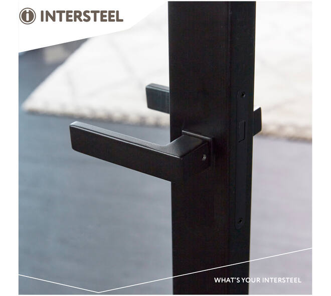 Deurkruk Amsterdam met rozet zelfklevend 30x30x3mm structuur zwart