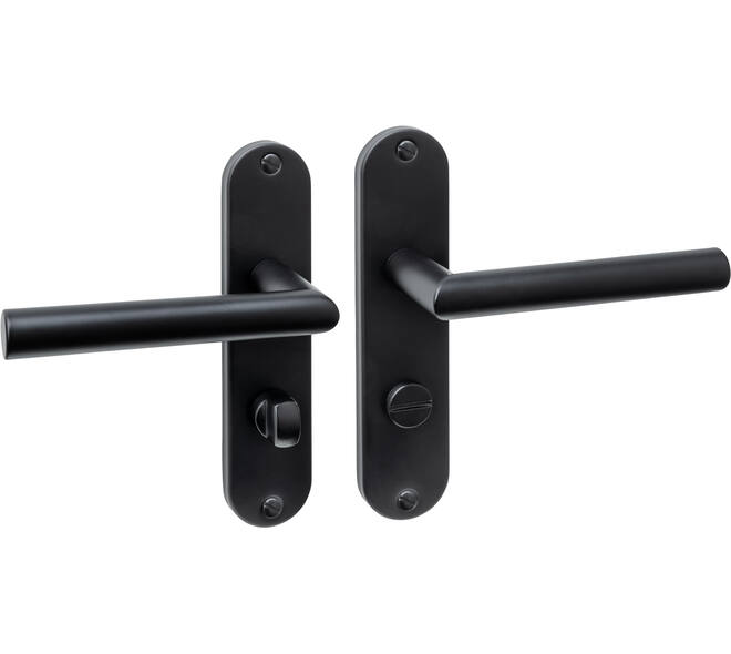 Deurkruk Jura basic op schild ovaal 185x41mm wc 63/8mm zwart