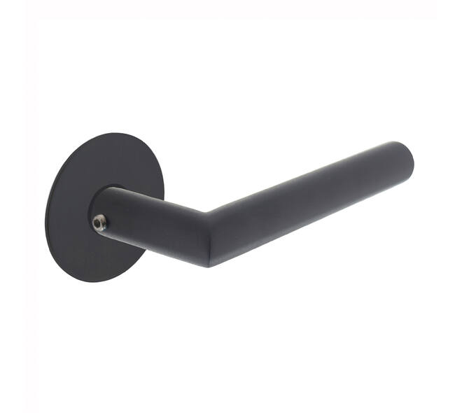 Deurkruk Jura met rozet zelfklevend ø55x2mm structuur zwart