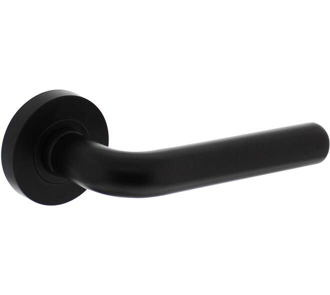 Deurkruk Agatha op rozet verdekt ø52x10mm met nokken zwart
