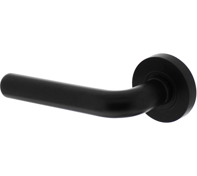 Gatdeel links Agatha op rozet verdekt ø52x10mm met nokken zwart