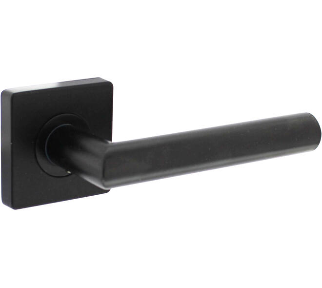 Deurkruk Bastian op rozet 55x55x10mm met nokken zwart