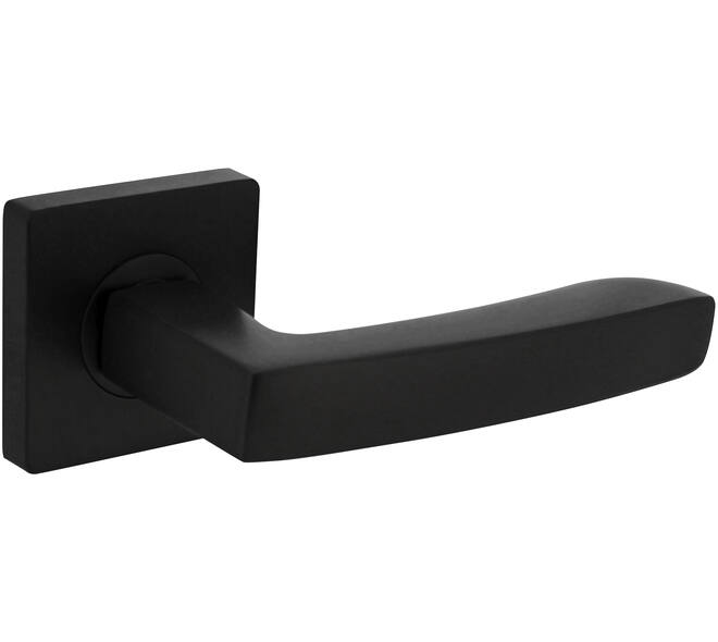 Deurkruk Minos op rozet verdekt 55x55x10mm met nokken zwart