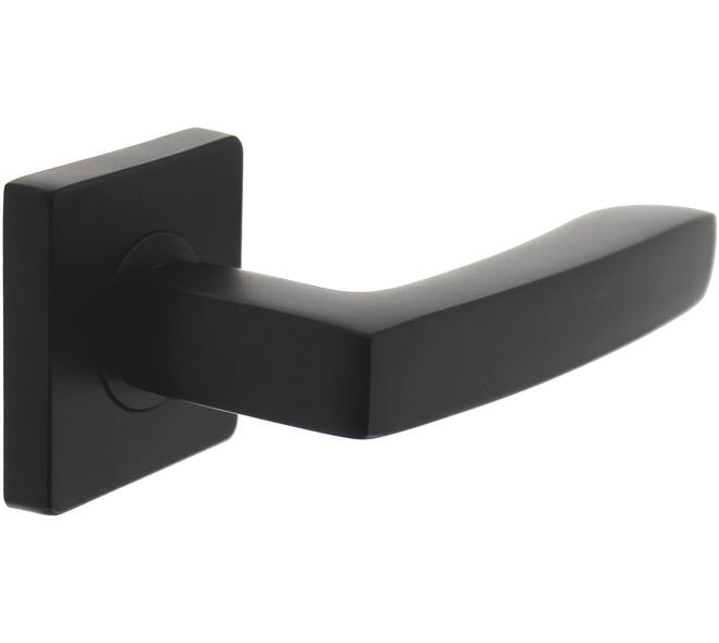 Gatdeel rechts Minos op rozet verdekt 55x55x10mm met nokken zwart