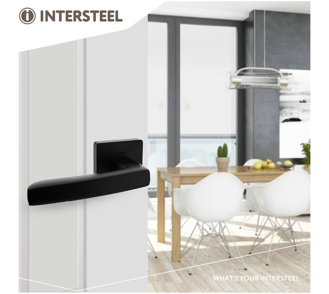 Deurkruk Minos op rozet verdekt 55x55x10mm met nokken zwart